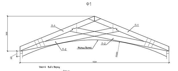 Деревянные фермы для крыши 12 метров чертеж